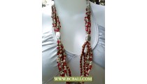 Long Necklace Beaded with Chain
